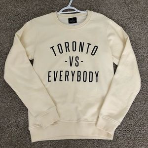 NWOT Peace Collective Cream Toronto Vs Everybody Crewneck Sweater small